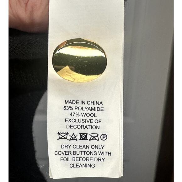 Kate Spade Black Meow Embellished Wool Blend Button Up Cardigan Sweater 8 - Picture 5 of 5